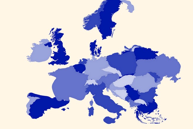 A quoi ressemblerait l&rsquo;Europe redessinée du point de vue de la dette par habitant